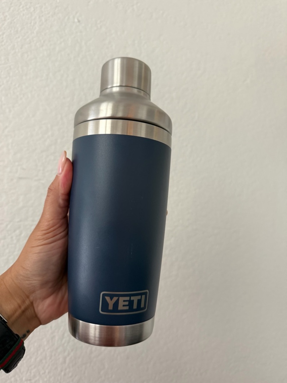 Yeti Rambler 20 oz Cocktail Shaker in Navy Blue and Stainless